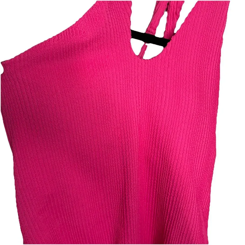 Old Navy Textured Eyelet V-Neck One Piece Dark Pink Size Medium New NWOT